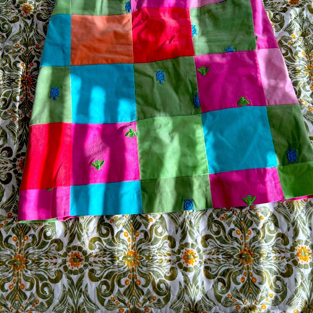 Lilly Pulitizer suede A-line skirt